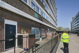 Professional installation of a Gerda fire door set by qualified engineers.