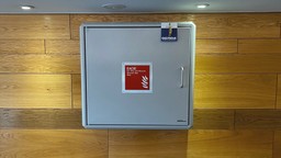 Gerda Security EACIE panel installed in a high-rise building, designed for emergency evacuations.